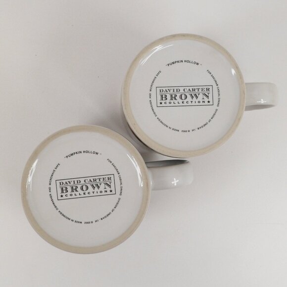 Two Vintage Halloween Mugs 2002 David Carter Brown Pumpkin Hollow Series Sakura - Picture 9 of 12
